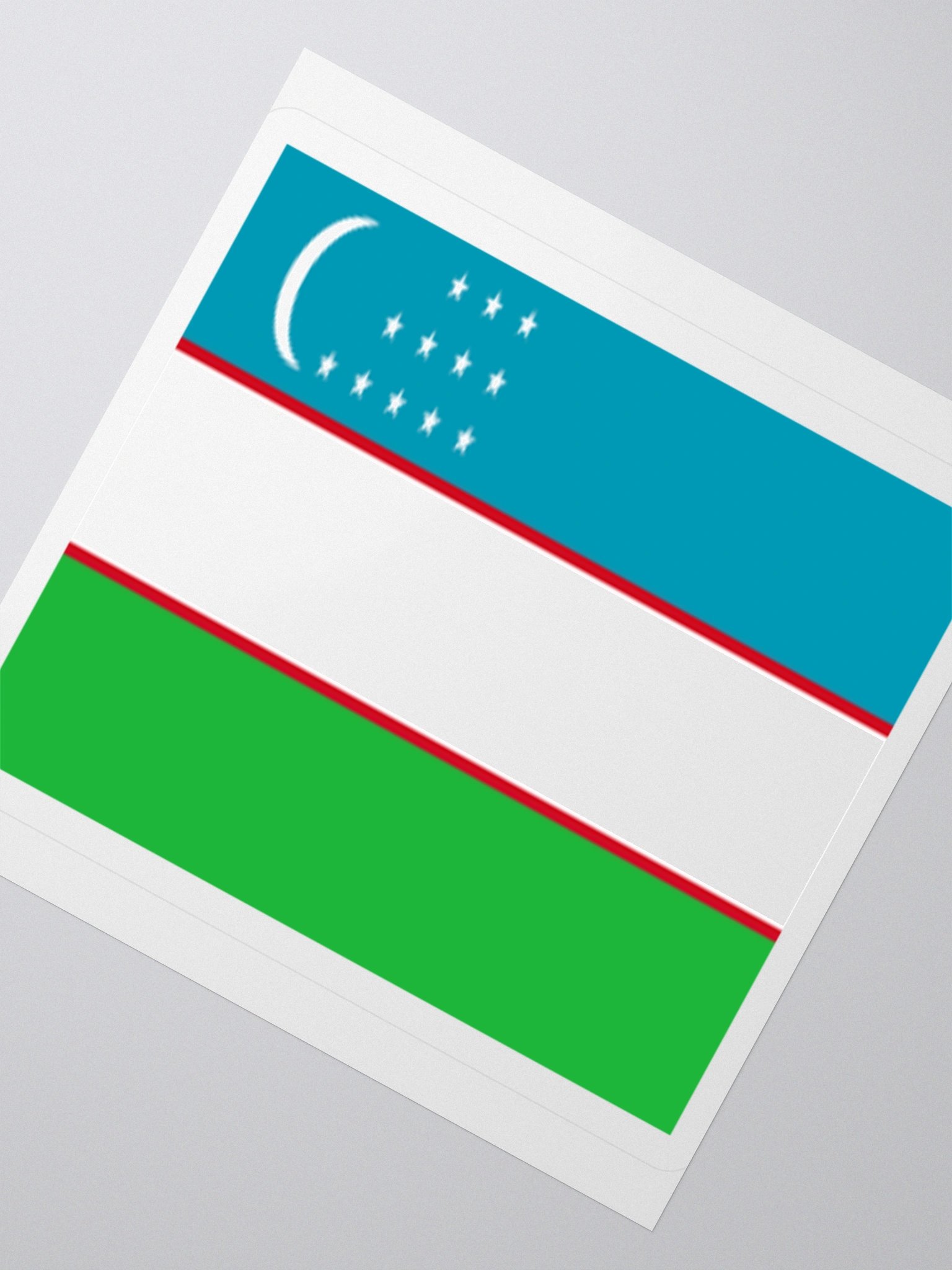 Uzbekistan Flag Sticker | Crescent Twelve Stars Design | Durable Vinyl | 3 Sizes product image (4)