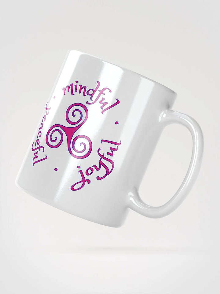 Mindful Peaceful Joyful Dark Pink and Navy Ceramic Mug product image (4)