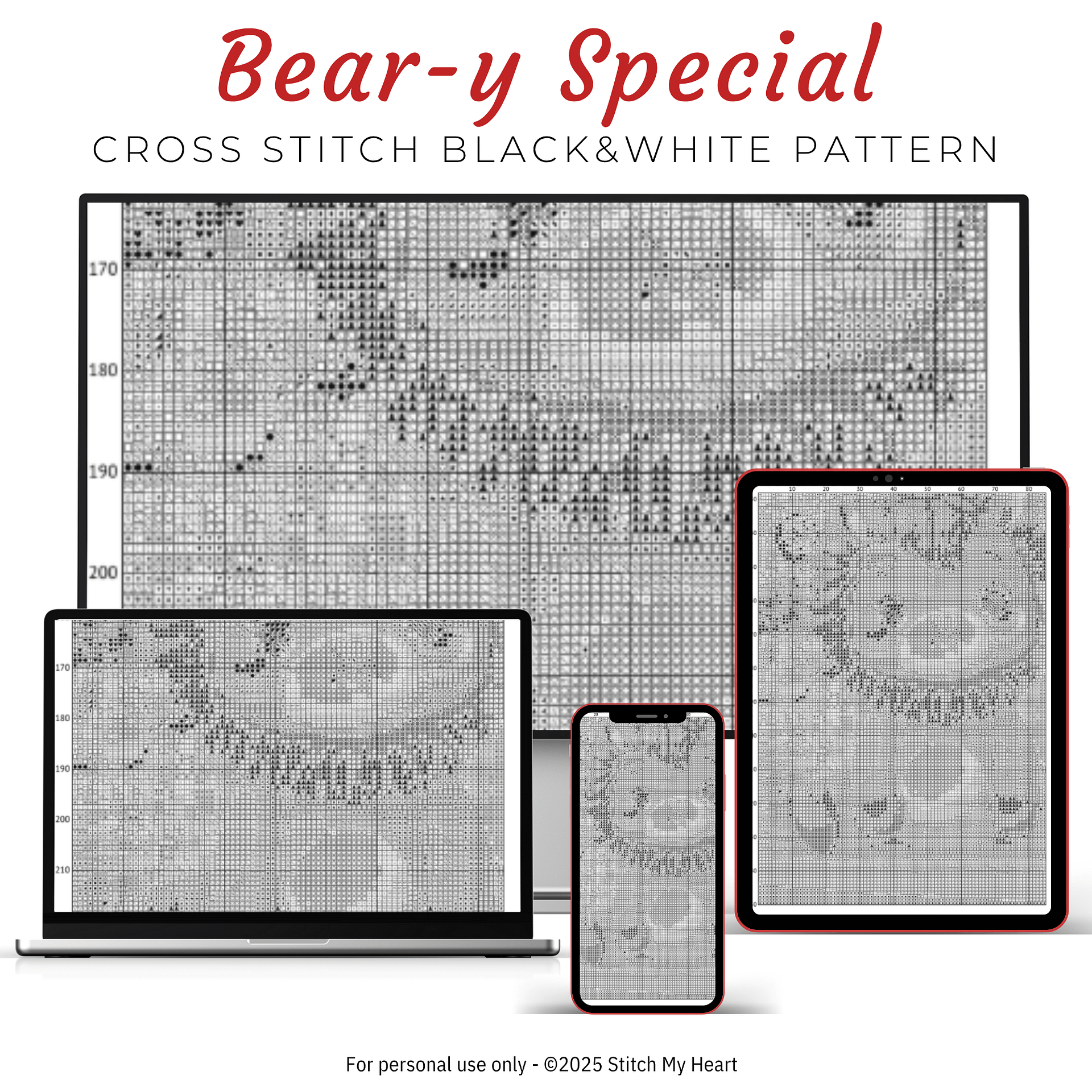 Bear-y Special Baby Shower Cross Stitch Pattern product image (4)