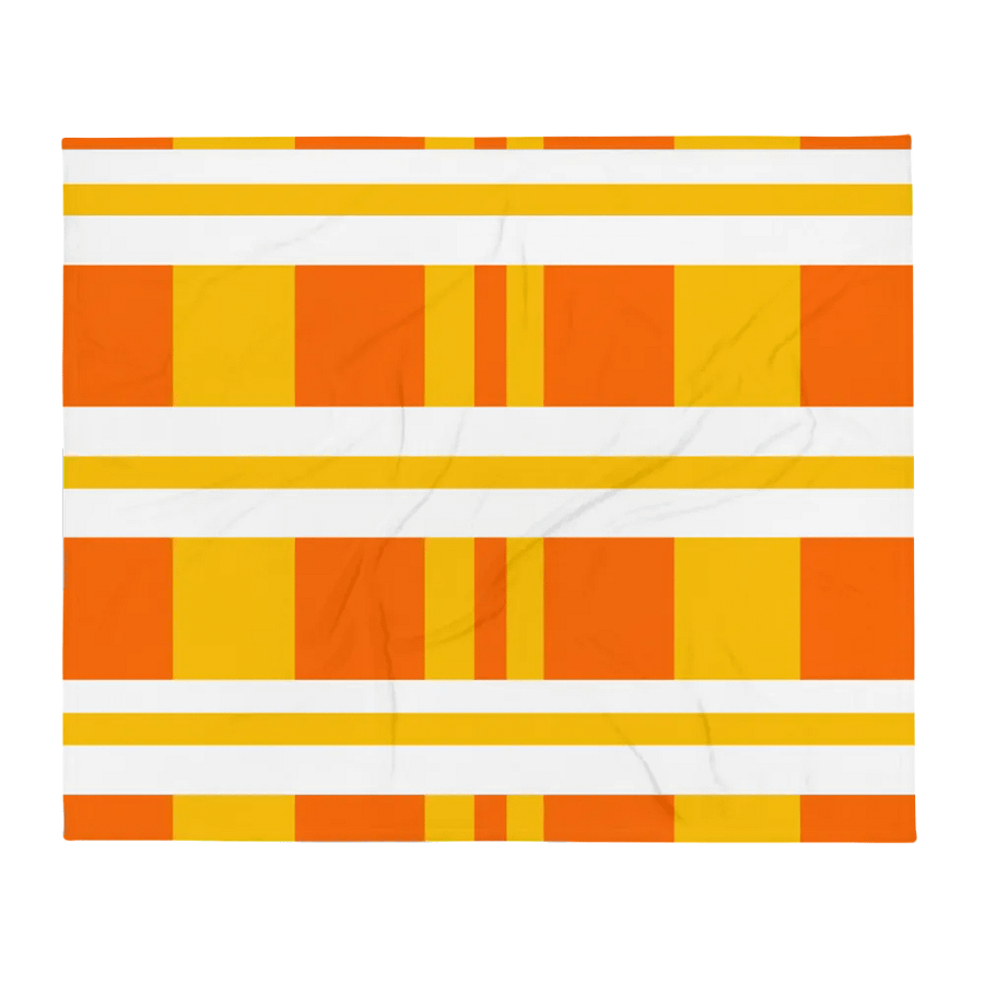 Orange And Yellow Squares With White Stripes Throw Blanket product image (2)