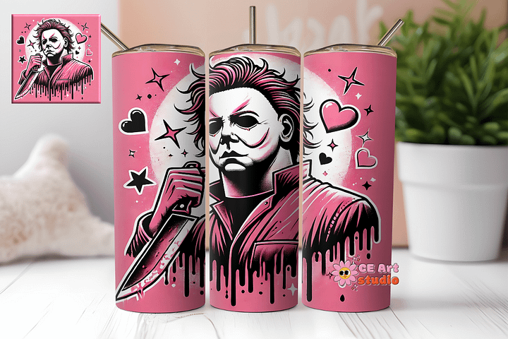 Horror Valentine's Day Tumbler Wrap PNG product image (1)