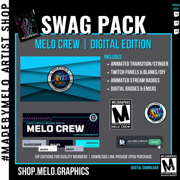 #MeloCrew Swag Pack - Member Digital Edition | #MadeByMELO product image (1)