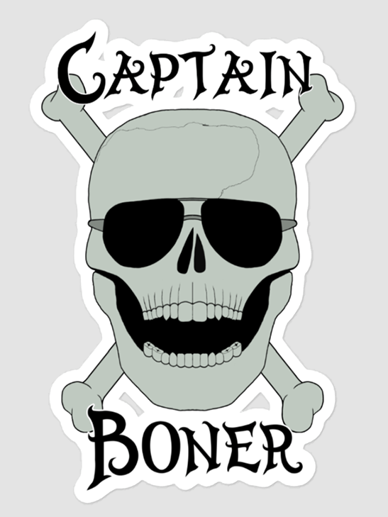 Captain Boner Kiss Cut Stickers product image (1)