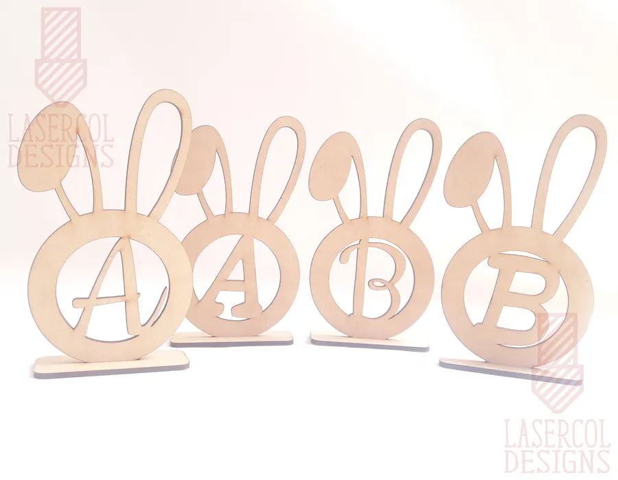 Easter Bunny Monogram with Stand - Laser Cut Files product image (7)