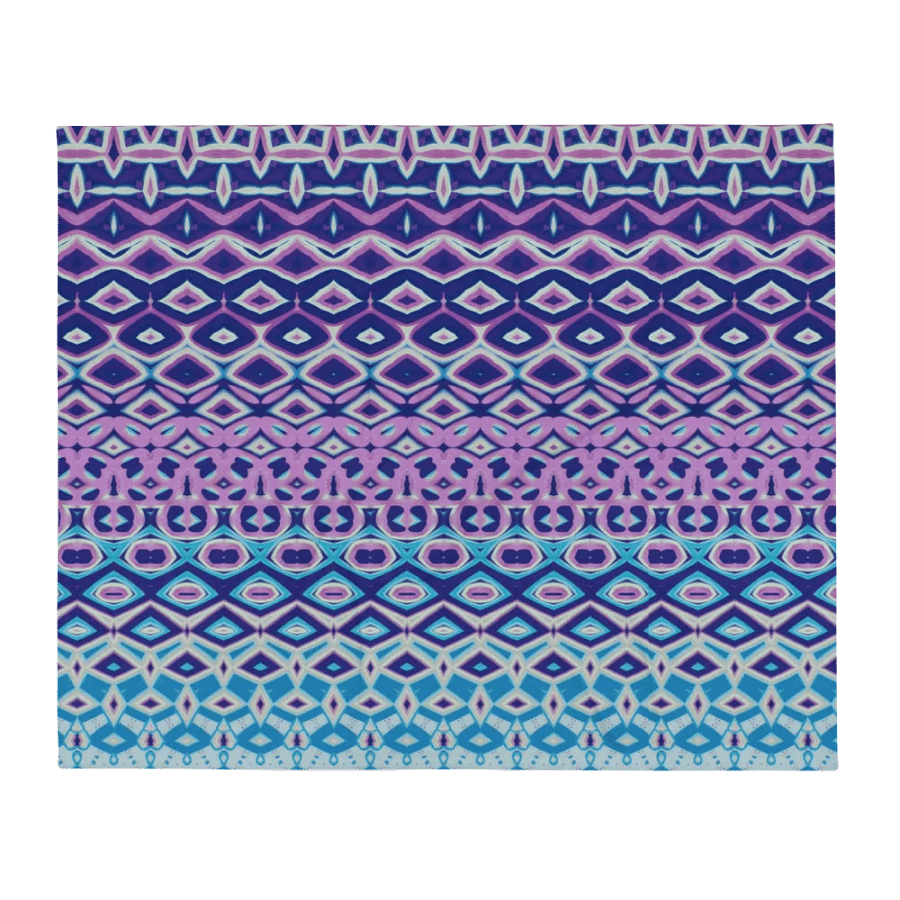 Blue, Navy & Pink Geometric Throw Blanket product image (3)