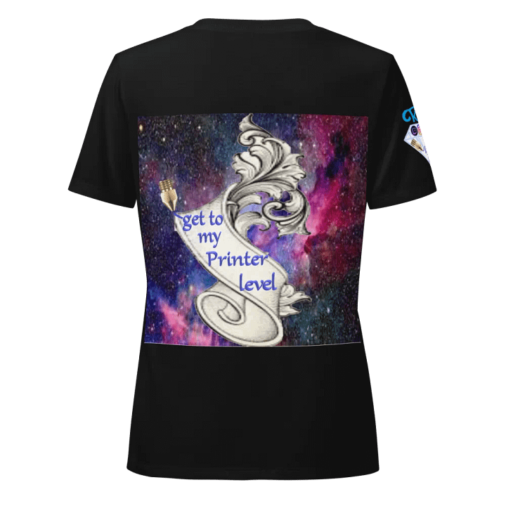 get to my Printer level , Damen-T-Shirt mit entspanntem V-Ausschnitt product image (2)