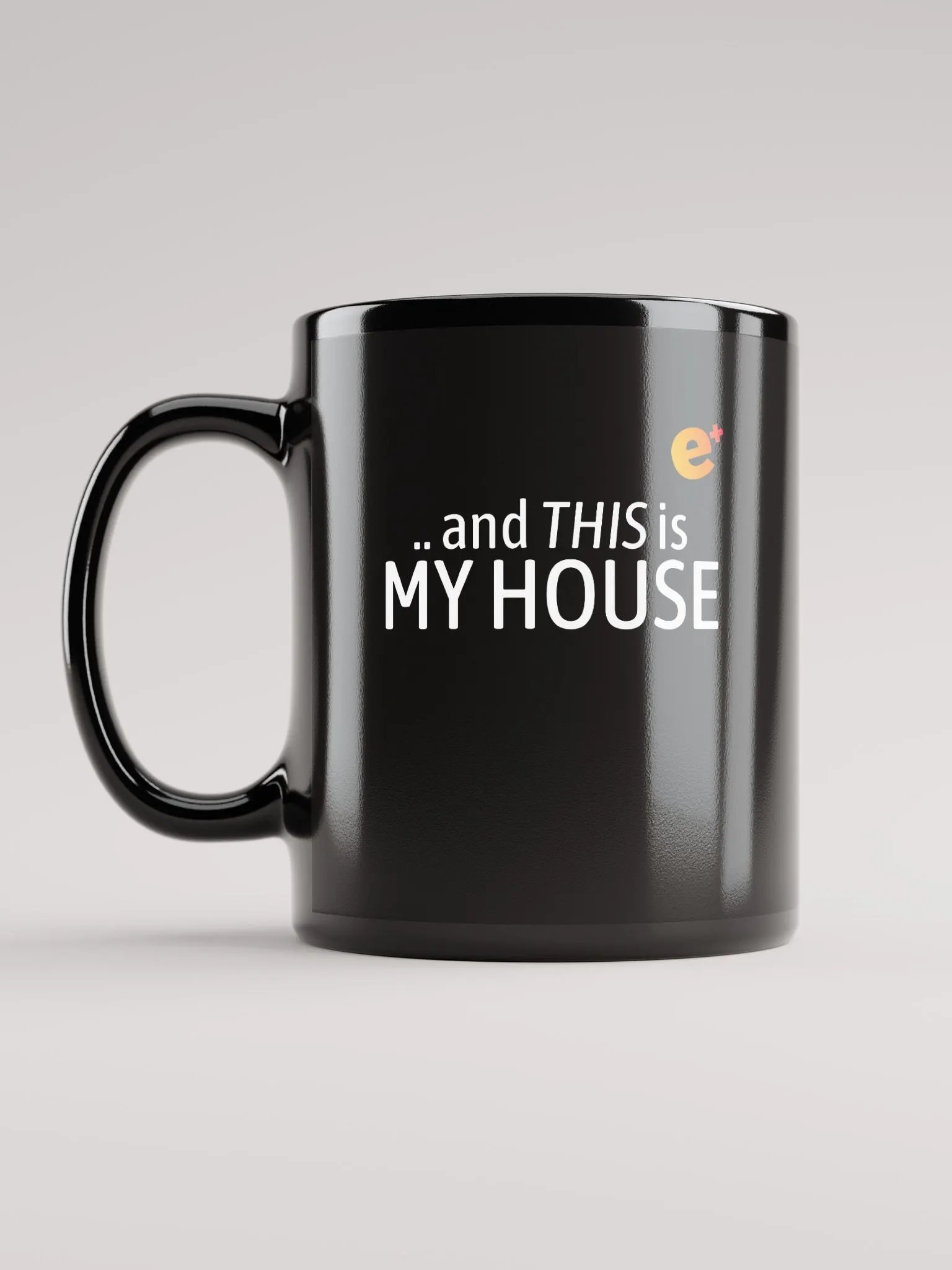Black Glossy Mug My House product image (2)