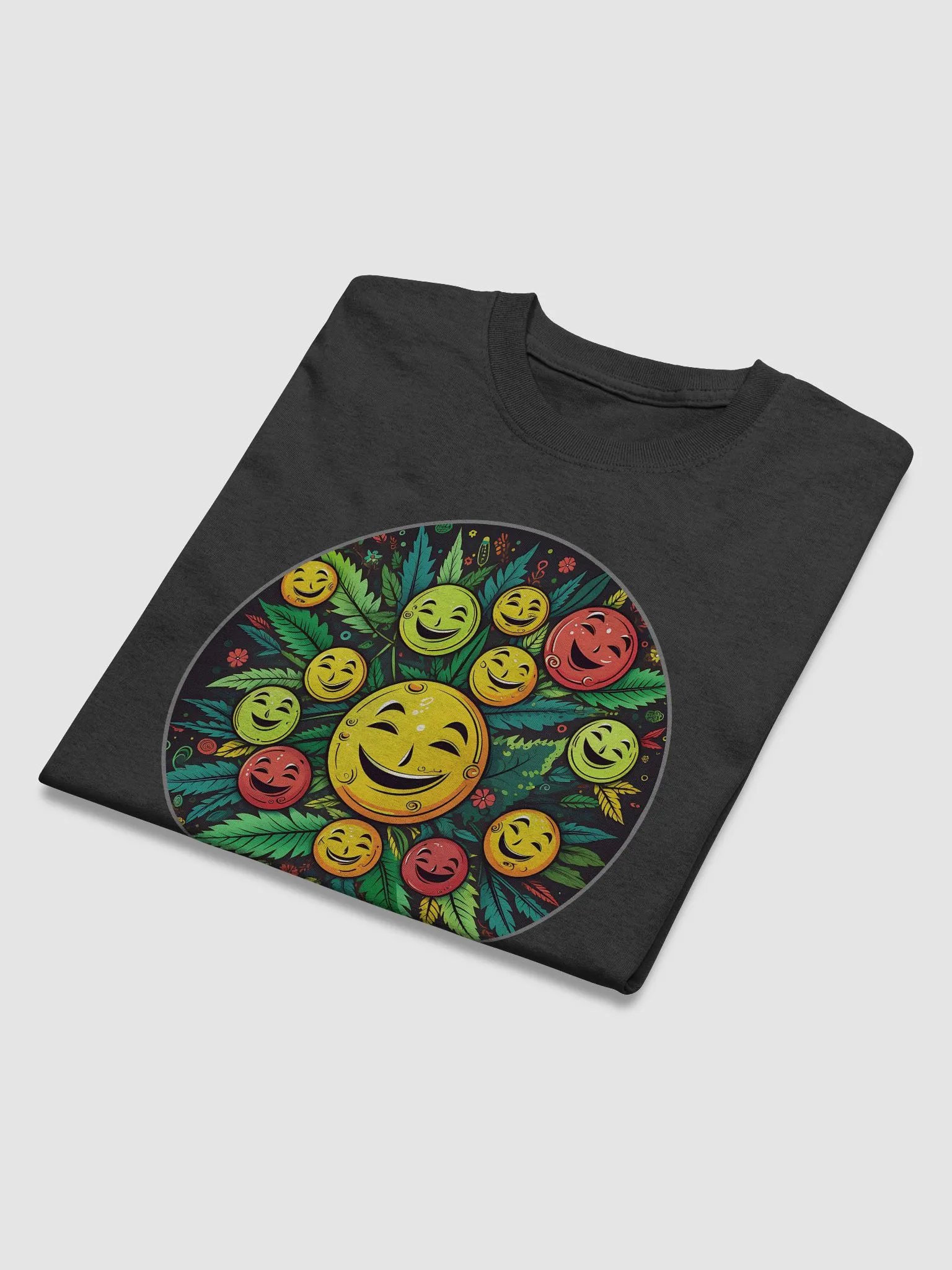 Get Happy - Cannabis Chemical THC - Smiley Graphic Design on Heavyweight T-Shirt product image (5)