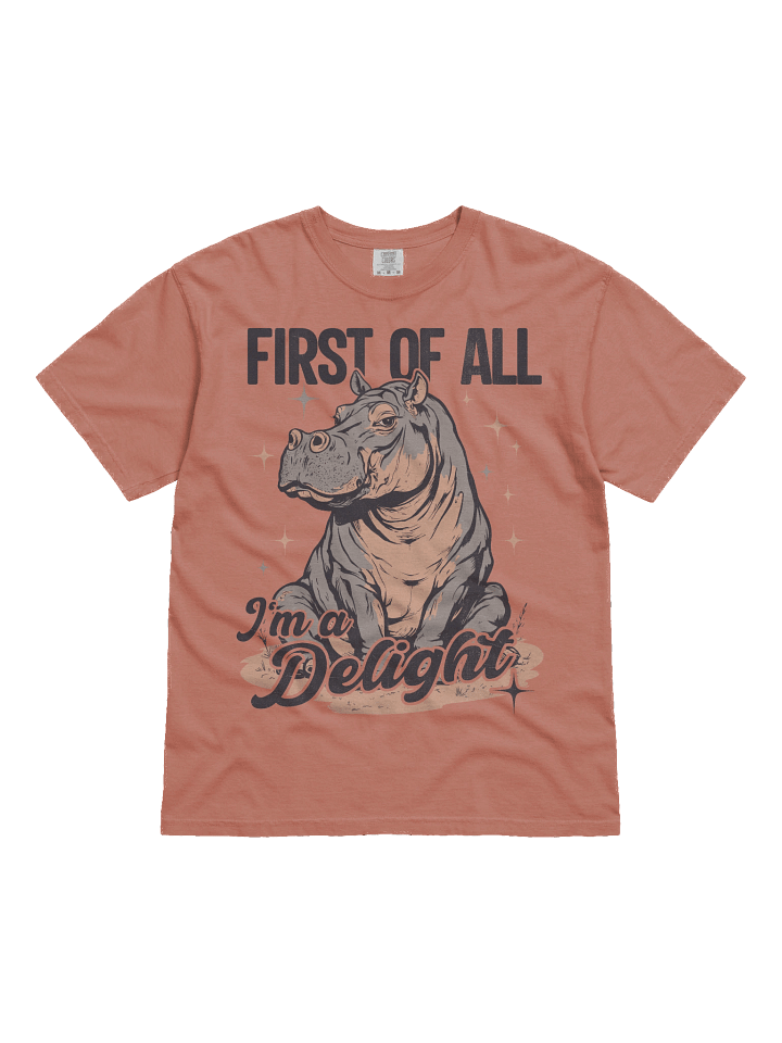 The "I'm a Delight" Hippo Heavy Weight T-shirt product image (2)