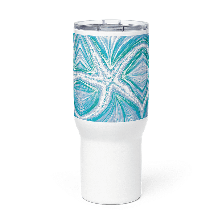 Bright Cyan Starfish | 25oz/40oz Travel Mug | 🌊☕ | Allcolor 267 Stainless Steel Mug with Handle | Insulated, Spill-Proof | by MONIQUE FAELLA DESIGNS™ product image (2)
