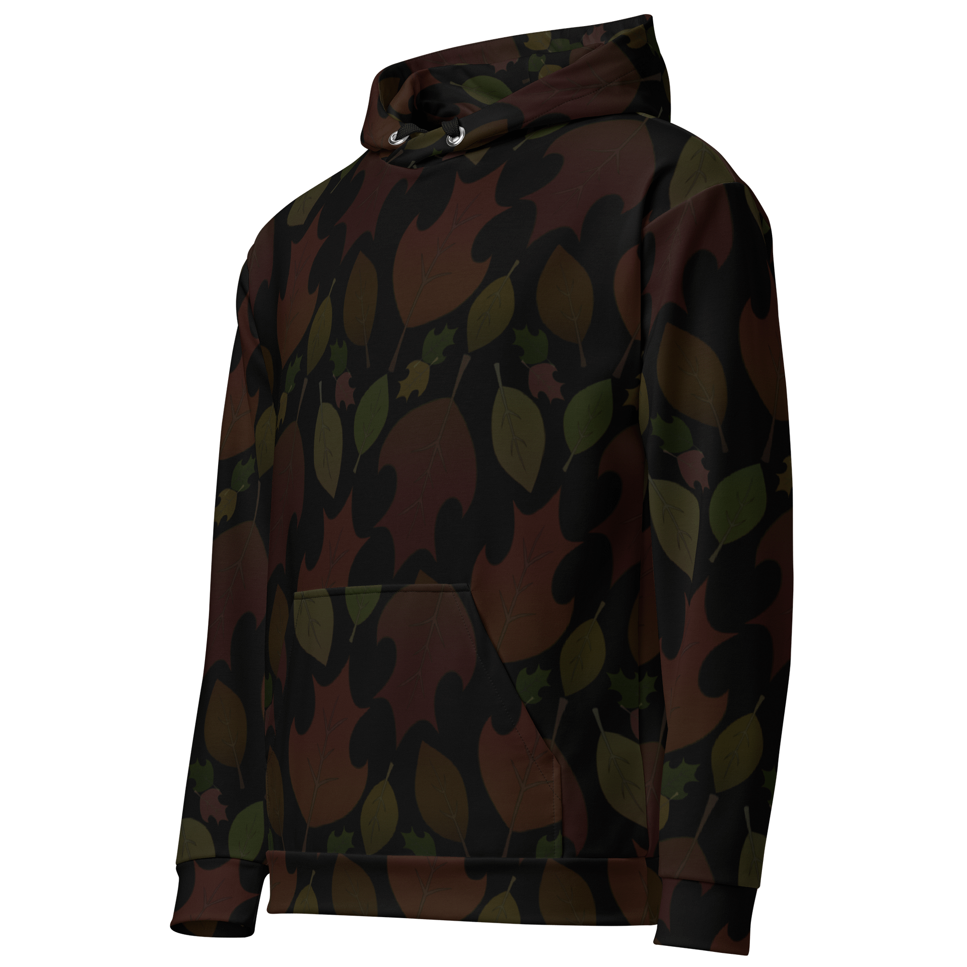 Faded Black "Falling Leaves" Pattern - Recycled Unisex Hoodie product image (2)