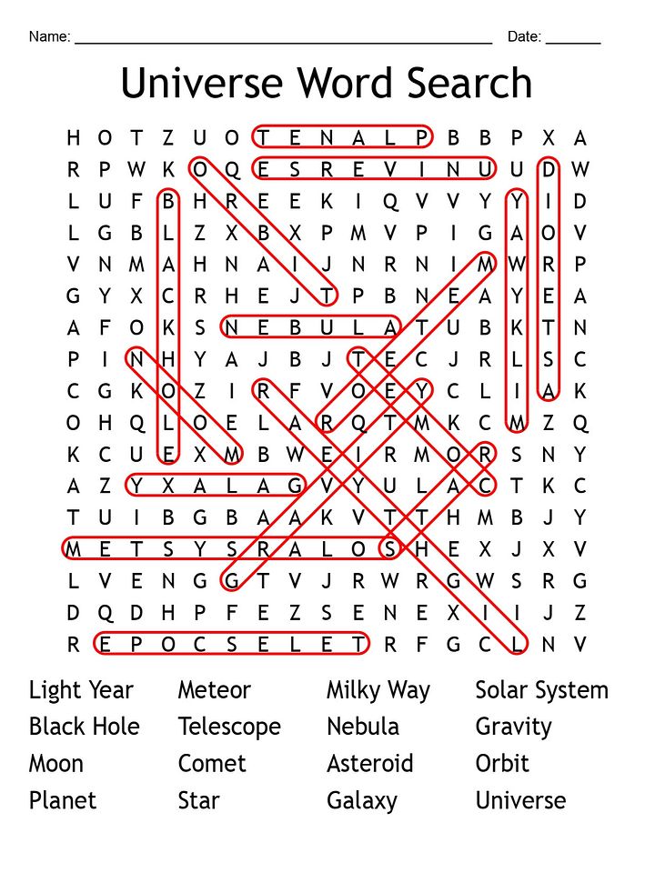 Printable Universe Word Search – Fun Astronomy Puzzle Activity! product image (2)