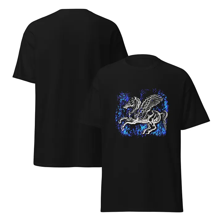 Winged Pegasus Star Shower Greek mythology, Black T-Shirt product image (2)