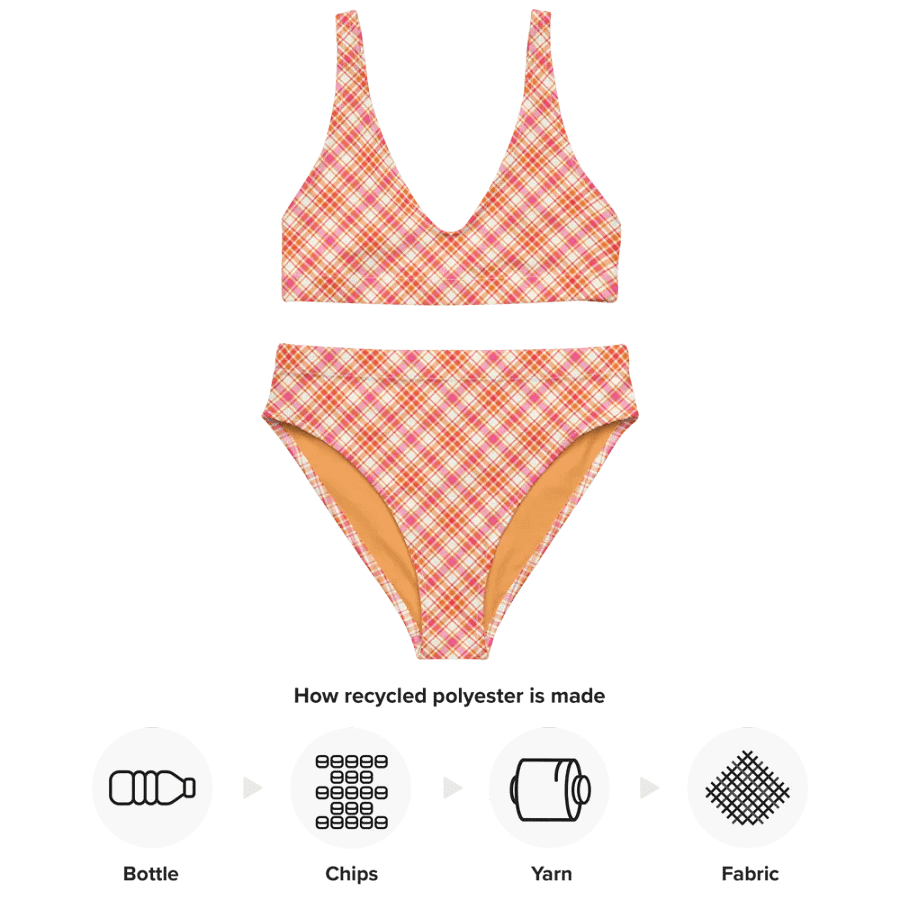 Orange and Hot Pink Plaid Bikini product image (10)