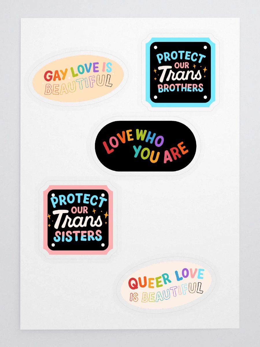 Protect and Love Queer, Gay, Transgender LGBTQ+ Full Sticker Sheet product image (3)