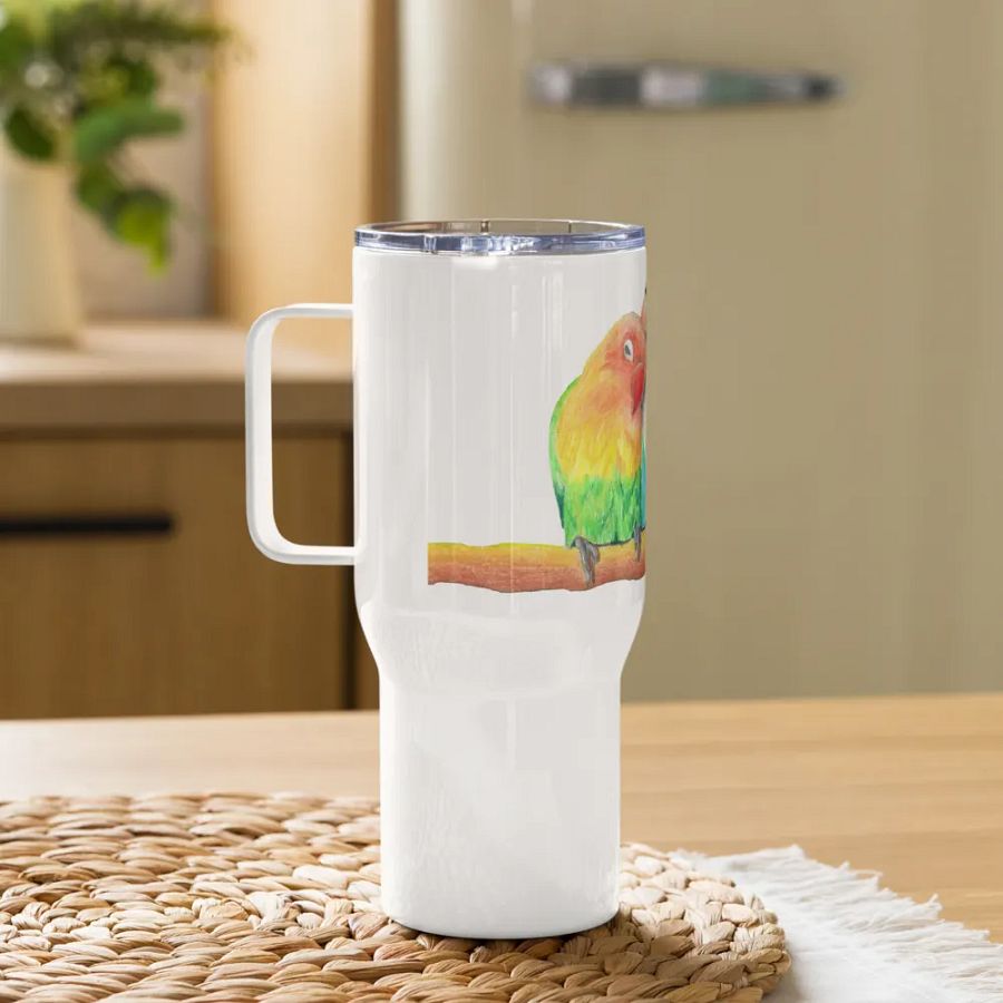 Lovebirds Drawing Travel Cup product image (10)