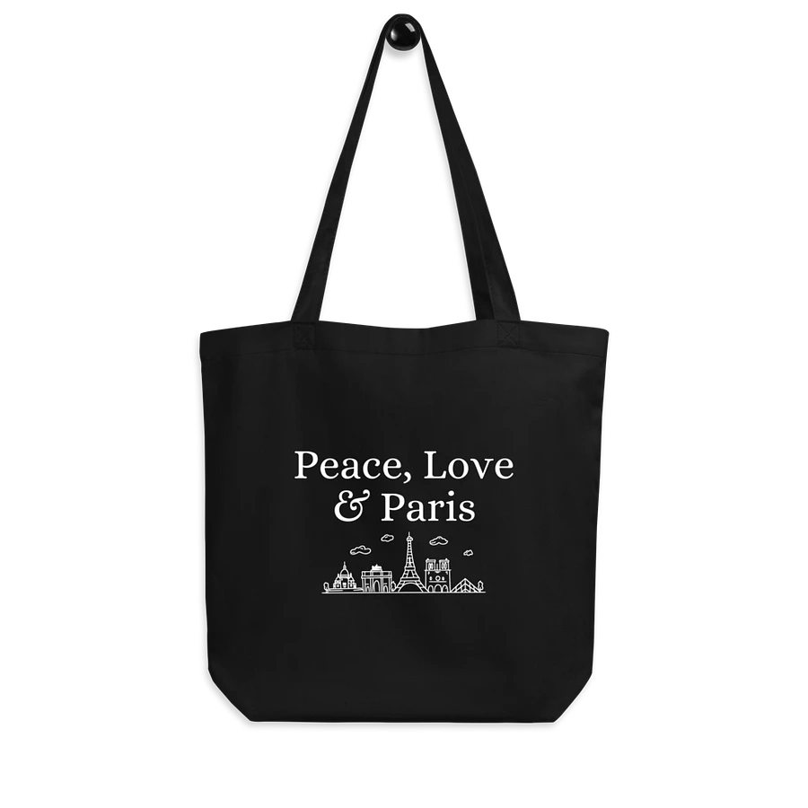 Peace, Love and Paris Organic Statement Tote with Monuments Eco-Friendly Chic product image (7)