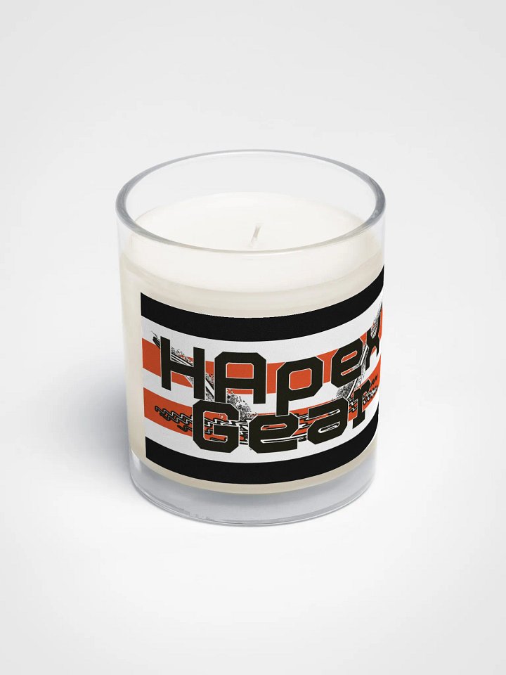 Black HApex Gear White Logo - Soy Wax Candle In A Clear Glass Jar product image (2)