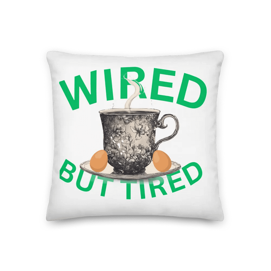 Wired But Tired Pillow product image (1)