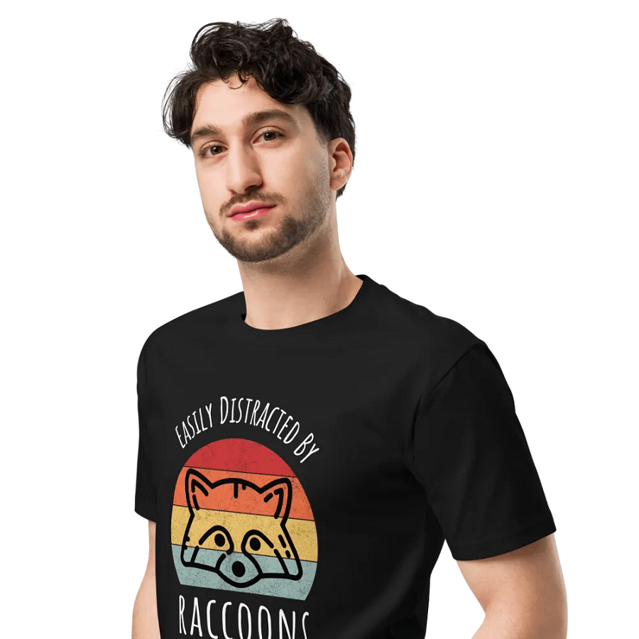 Easily Distracted by Raccoons Unisex Premium T-Shirt product image (4)