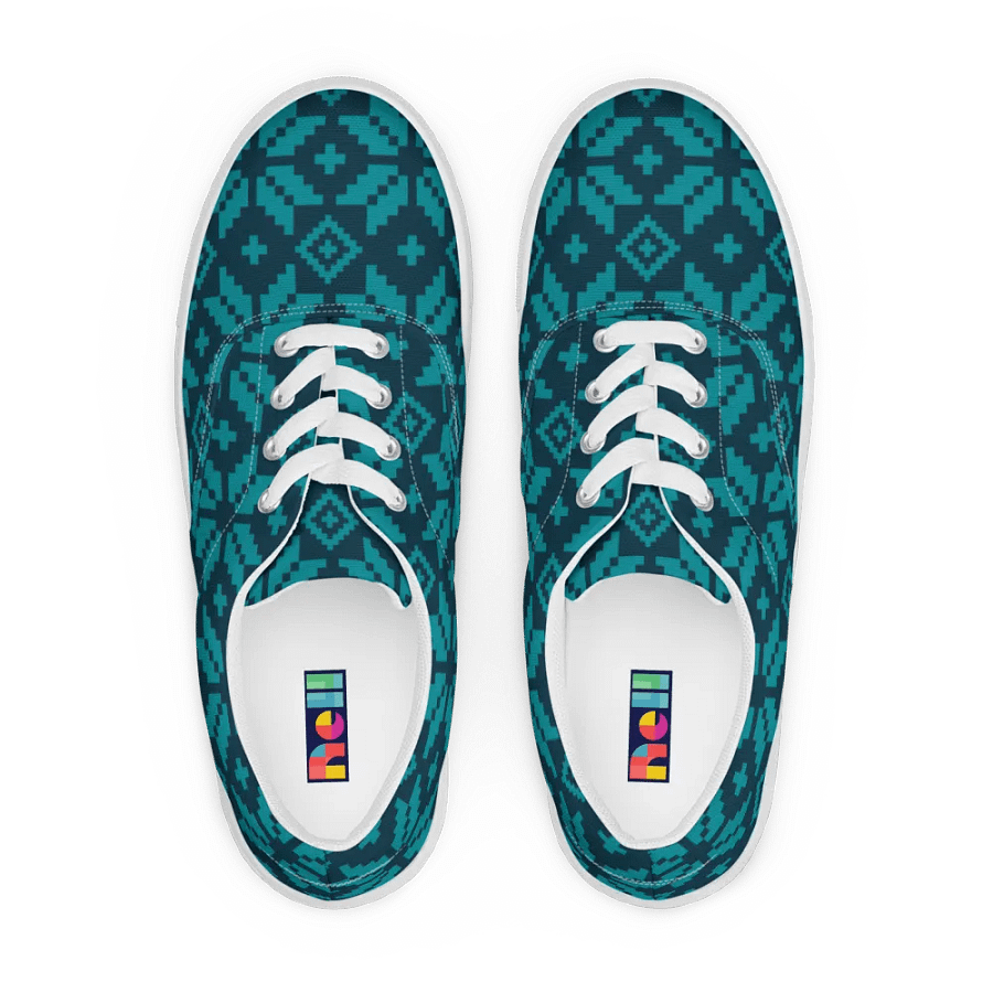 Pixelated Teal Geometric Women's Shoes product image (1)