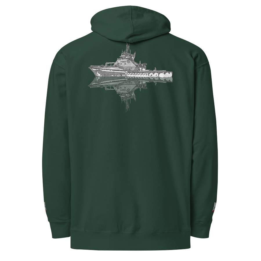 Tug Garth Foss and reflection - Twin Anchor Front & sleeves (embroidered) product image (1)