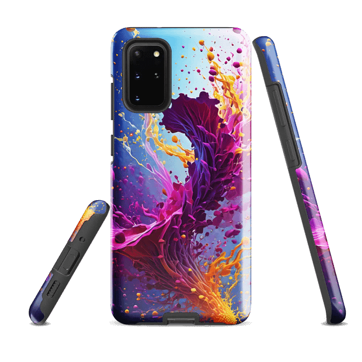 Tough Phone Case for Samsung® - Magenta and Orange Splash Abstract Art product image (2)