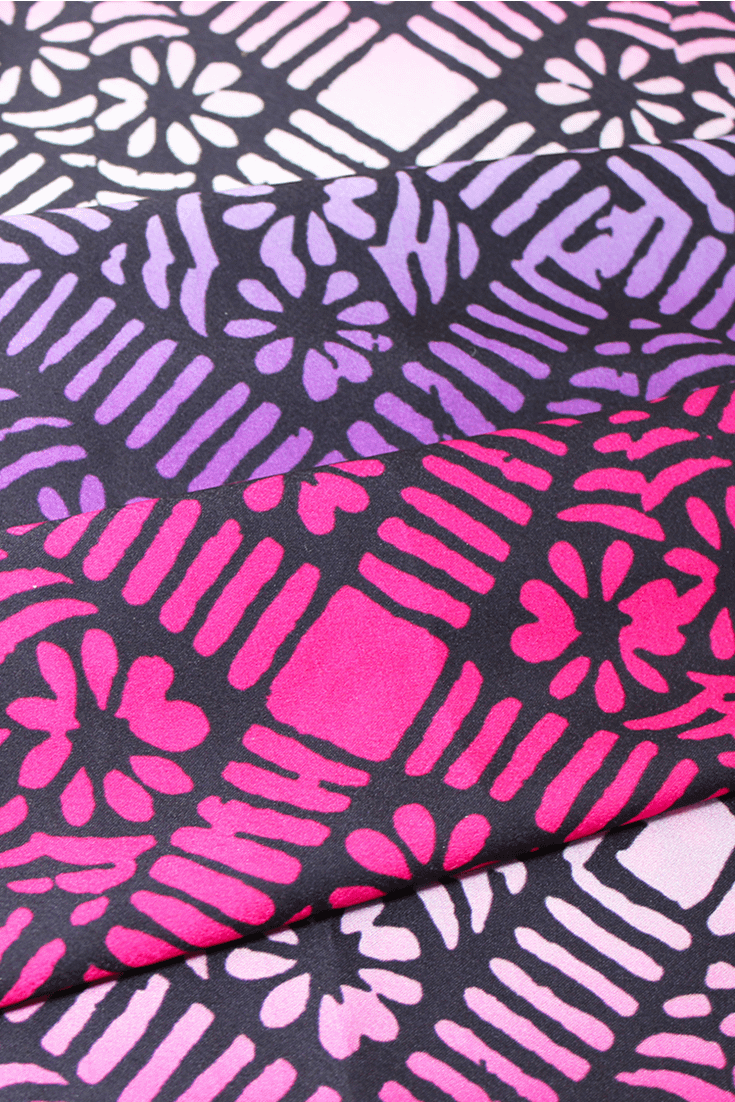 Stampa Africana in Satin - Degradé Viola Fucsia - cod.611 product image (1)