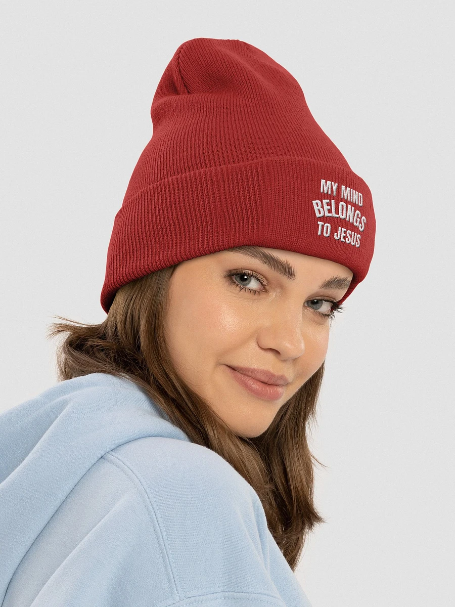 My Mind Belongs To Jesus Beanie (White Thread) product image (34)