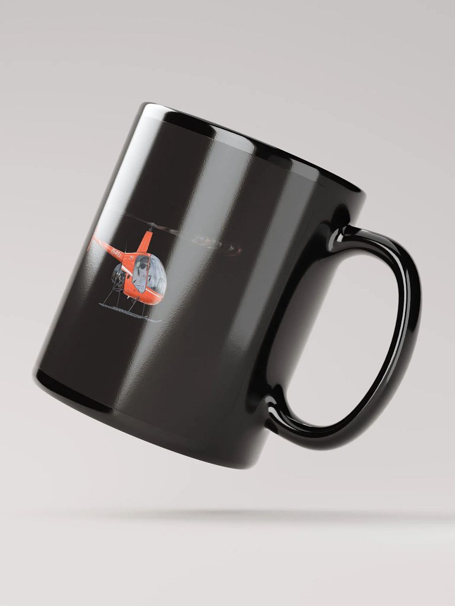 Robinson R22 Black Helicopter Cartoon Mug product image (2)