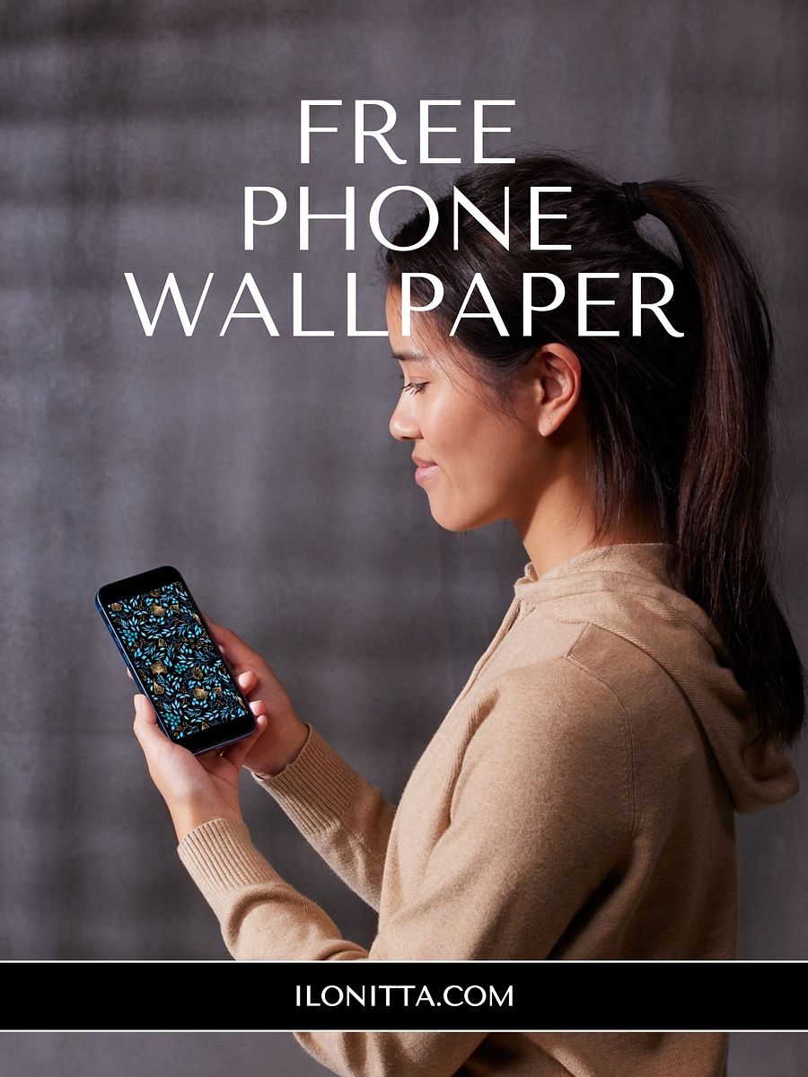 Phone Wallpaper from Blue & Gold Watercolor Bundle product image (6)