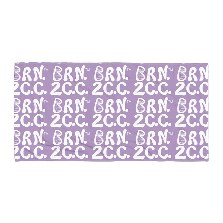 BRN.2C.C.™ | Coastal Classic Beach Towel | All-Over Logo Print | Vibrant Colors for Salty Souls | White Logo on East Side Lavender product image (1)
