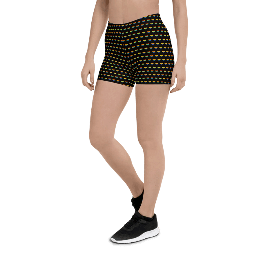 Rainbow Heart Shorts In Black product image (5)