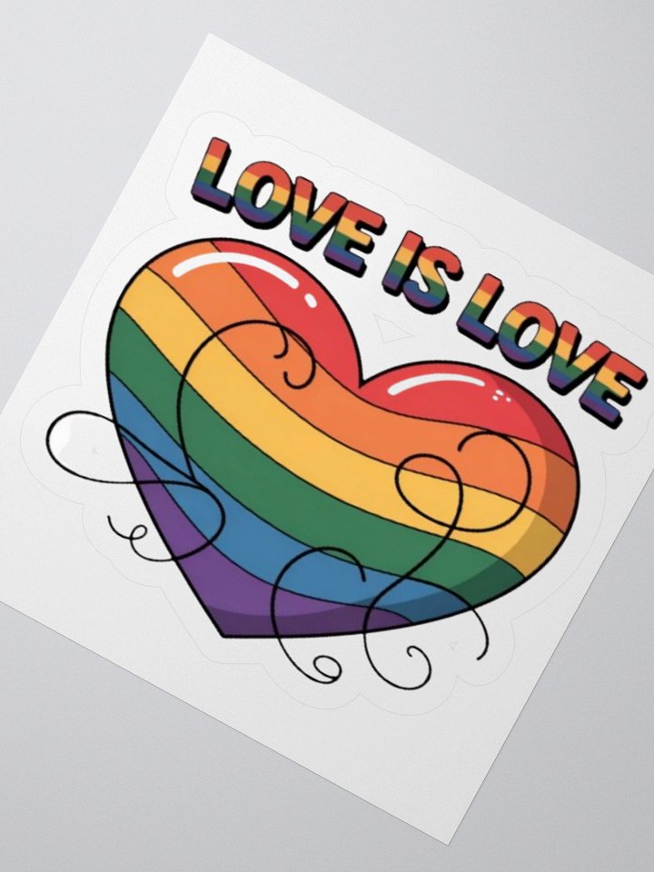 Exclusive 'Love is Love' Rainbow Heart Sticker – Show Your Pride with Vibrant Vinyl Design product image (5)