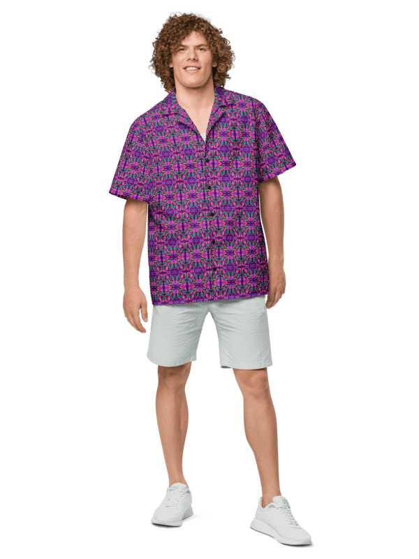 Pink Stained Glass – Vibrant Pink Pattern Hawaiian Shirt product image (2)