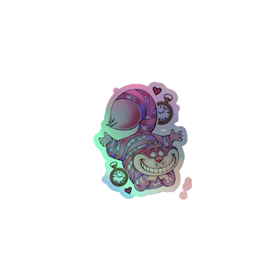 "Wonderland Cheshire Cat" Holographic Sticker product image (1)