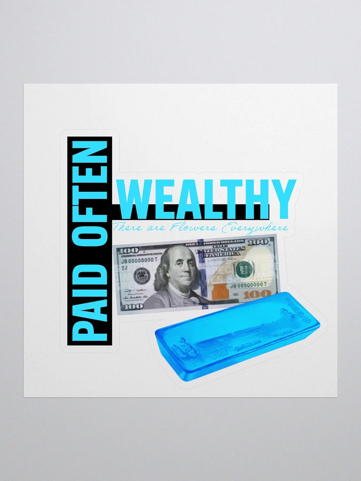 Diamond Blue Wealthy & Paid Often Logo Sticker product image (1)