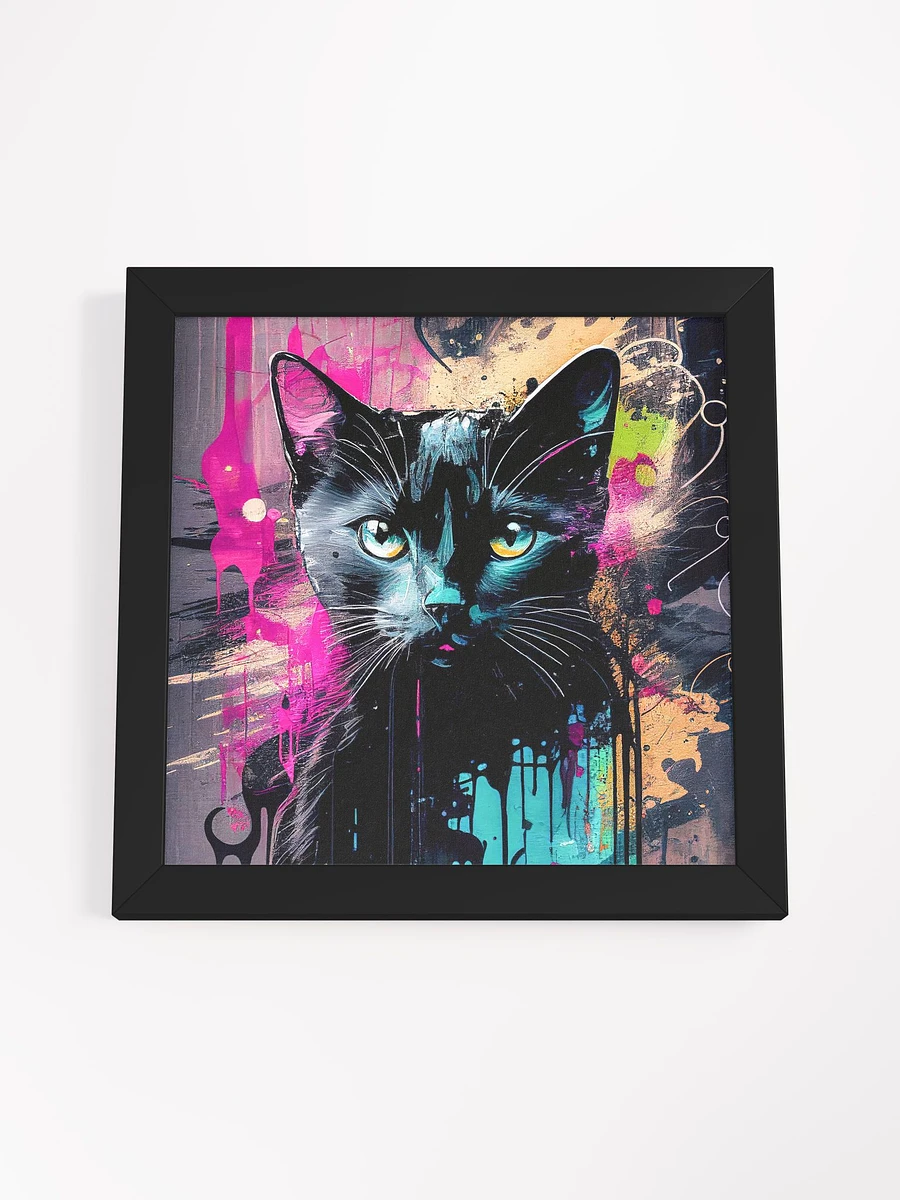 Graffiti Inspired Black Cat Framed Poster product image (4)