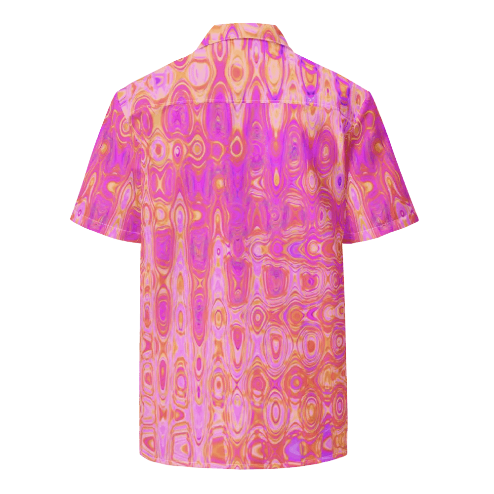 Cool Abstract Pink and Magenta Atomic Retro Zigzags Unisex Button Shirt product image (3)