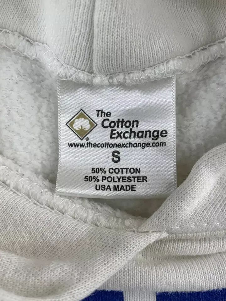VTG 90'S Duke White Cotton Spell Out Hoodie cotton Exchange Made USA product image (1)