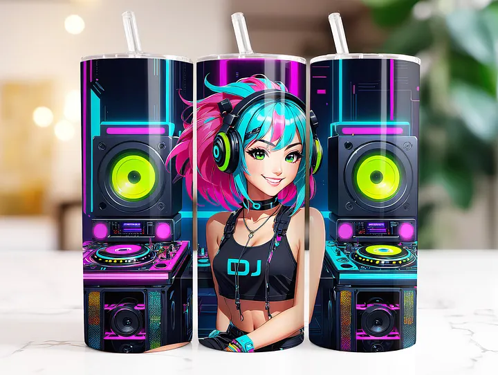 Dj Girl 20 oz Skinny Stainless Steel Tumbler - v2 product image (2)