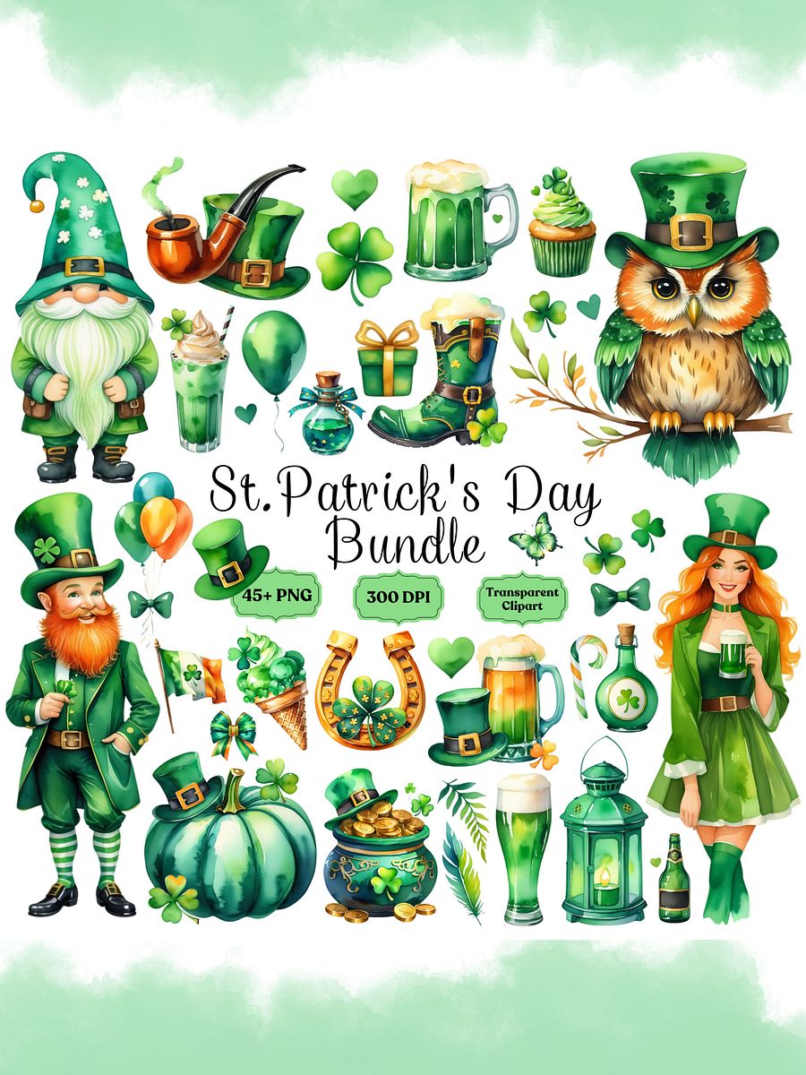 45+ St. Patrick's Day Clipart Bundle product image (1)