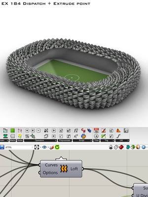 Grasshopper - EX 184 - oooo + oooo#architecturestudent #parametricdesign #architect #rendering #model #grasshopper3d #models #parametricarchitecture #architectureschool #architecturedesign #zahahadid #architecturemodel #render #architecturetiktok #architecture #architecturestudentlife #grasshopper #design #rhino #modeling