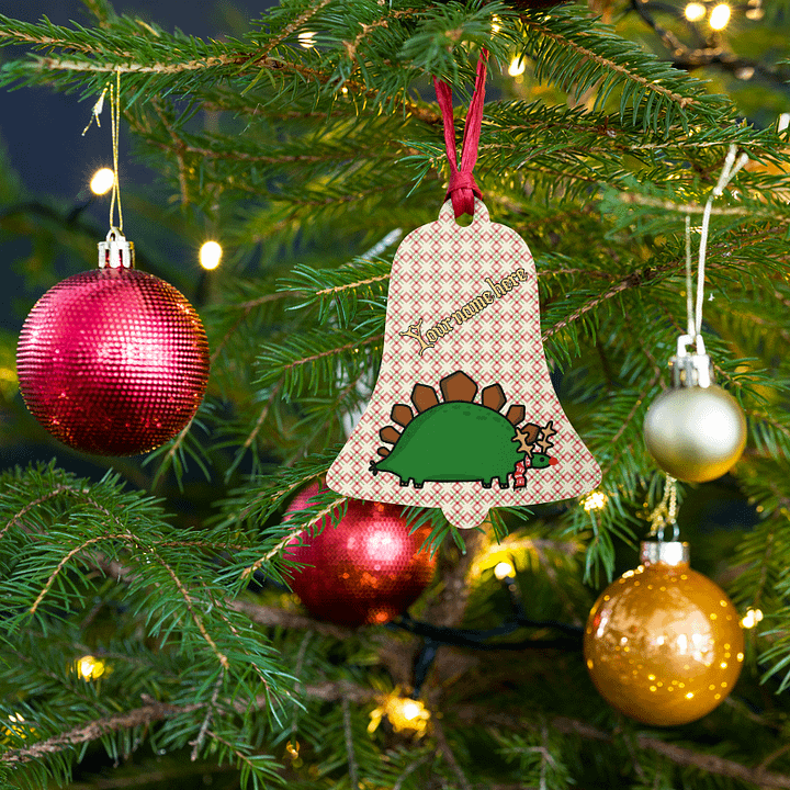 Custom Rudolph The Stegosaurus Wooden Ornament for Fancy Moustaches! product image (2)
