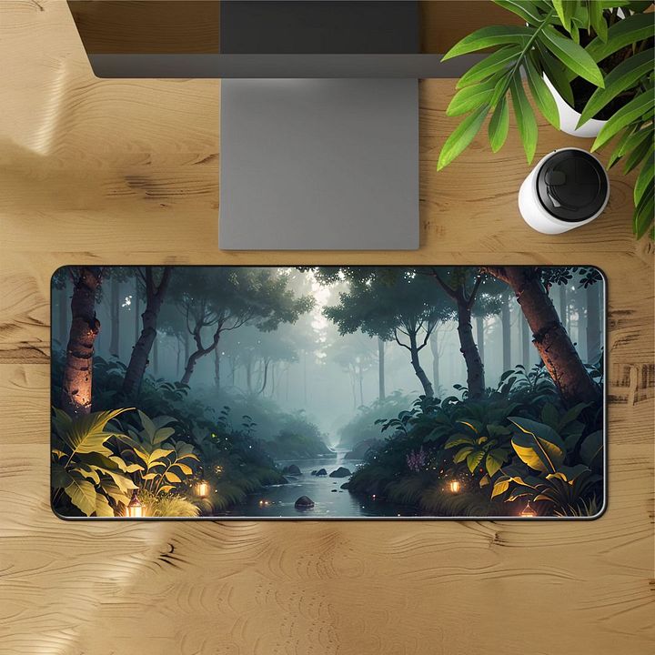 Tranquil Forest Stream Desk Mat - 12