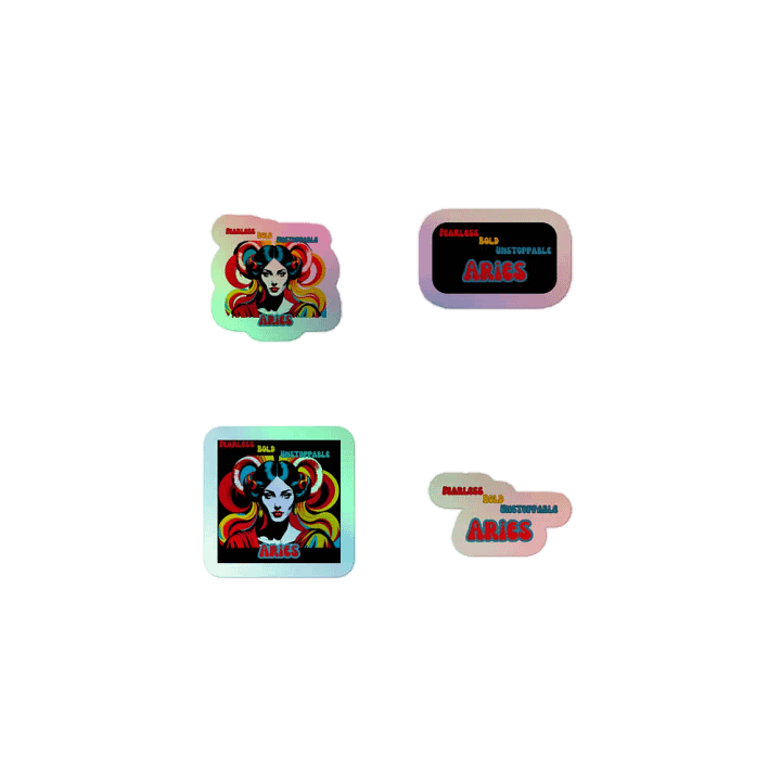 Aries 2025, Fearless, Bold, Unstoppable, Holo Sticker Pack product image (1)