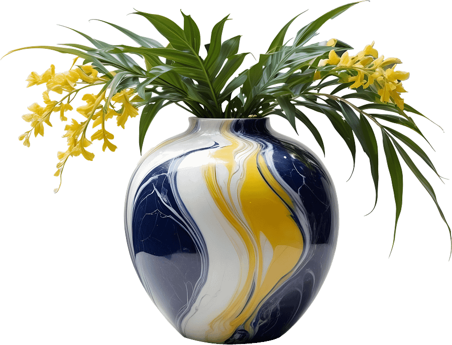 Marble Eternal – Set Sapphire Elegance Vase PNG 2 objects product image (2)