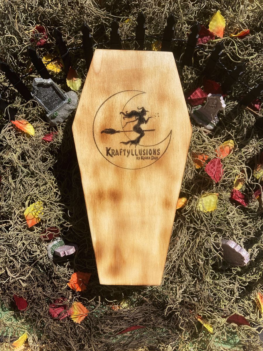 Pumpkin Scarecrow Coffin Trinket Box product image (3)