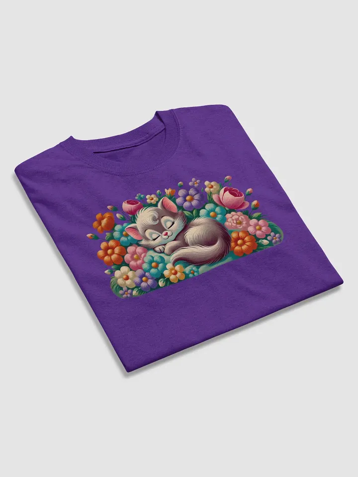 Kitten Sleeping in Flowers Basic T-Shirt by Gildan product image (13)