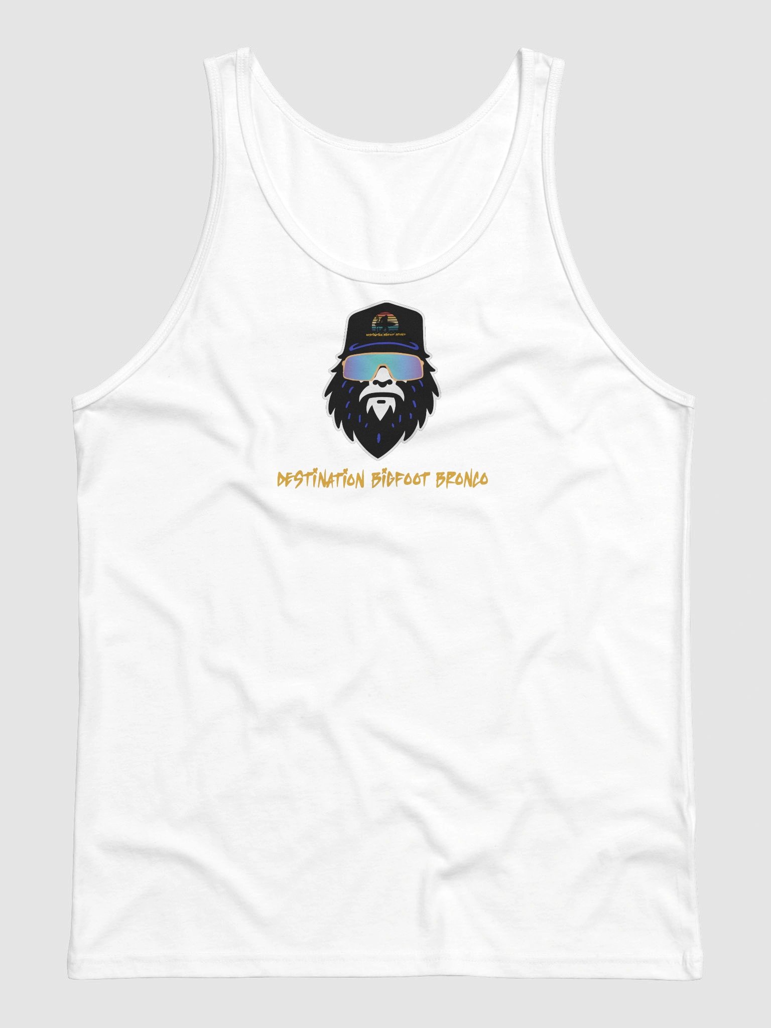 Destination Bigfoot Bronco Synthwave Bella+Canvas Jersey Tank (White) product image (1)